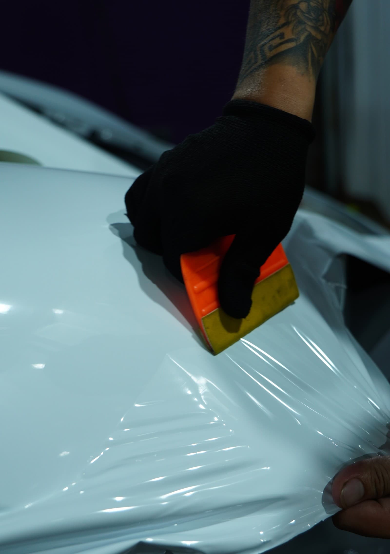 Colour wrap being applied to a panel at BVT