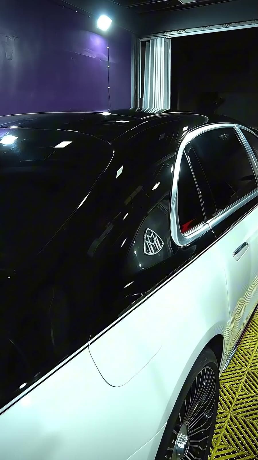 Two-tone Mercedes-Maybach S-Class in the paint protection film bay