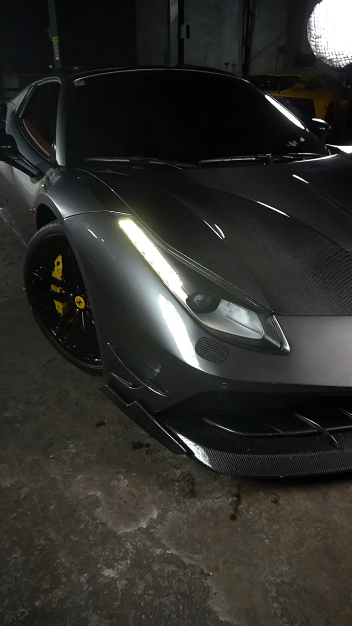 Ferrari 488 Spyder: body kit, a still from BVT Tuning's film of the job