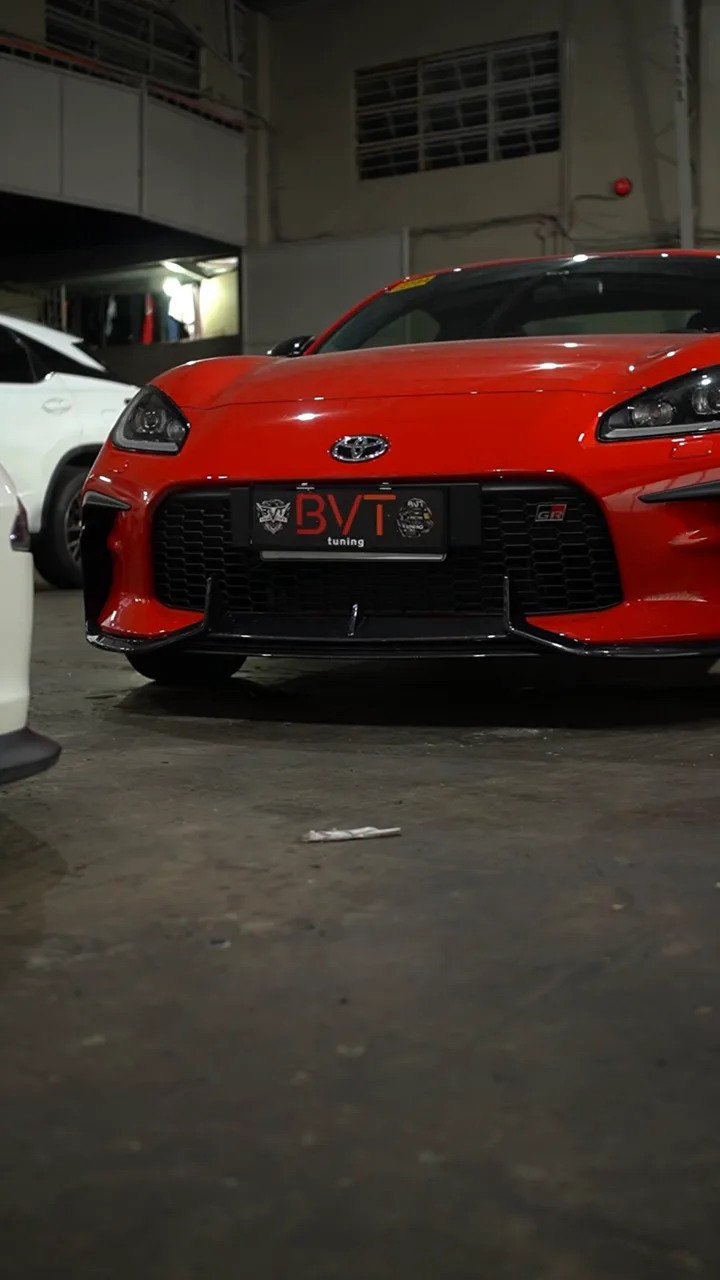 Toyota GR86: Adro kit and titanium exhaust, a still from BVT Tuning's film of the job